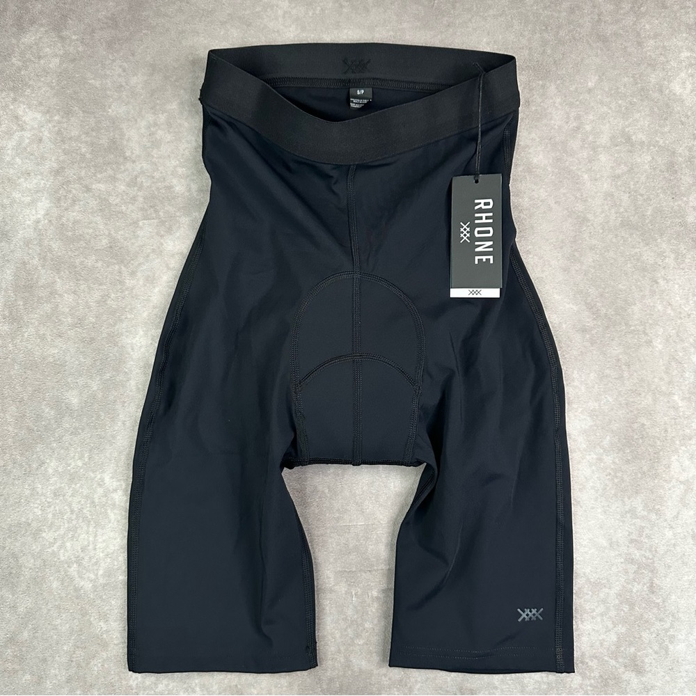 Rhone Basic Cycling Black Short Nylon Blend Size Small Reflective Logo Italian